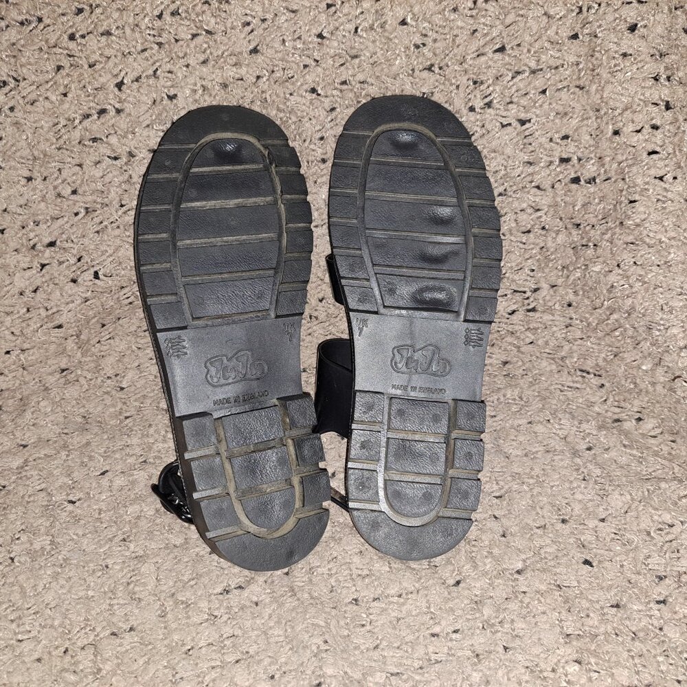 Y2K Vintage JUJU Jelly Shoe-Ankle Strap-Black Jelly-Chunky Heel-Sz 7UK/8US-NM - Picture 8 of 8